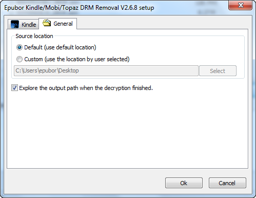 Explore the output path when the decryption finished